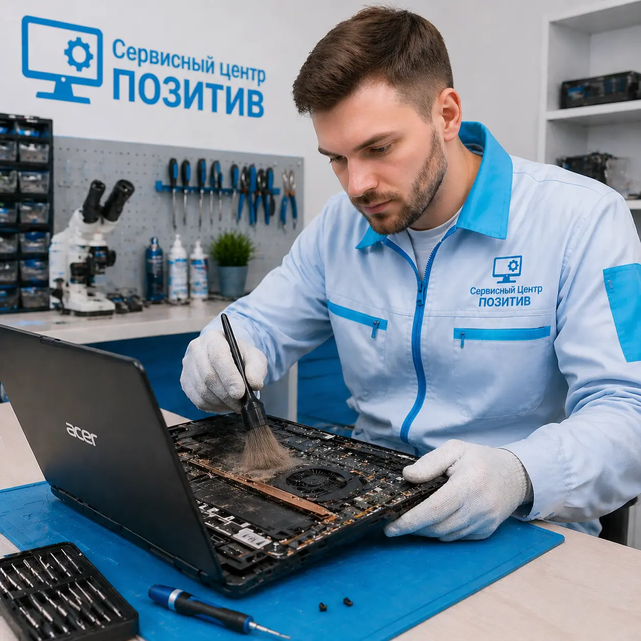Чистка ноутбука Acer от пыли в Ульяновске | Замена термопасты