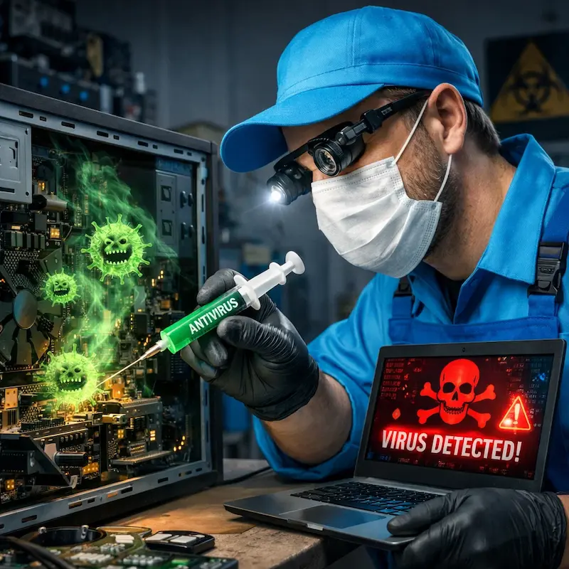 Лечение компьютера от вирусов в Ульяновске на дому